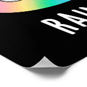 Rain-bao Funny Rainbow Dimsum Bao Pun Dark BG Poster (Hoek)