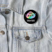 Rain-bao Funny Rainbow Dimsum Bao Pun Dark BG Ronde Button 5,7 Cm (In situ)