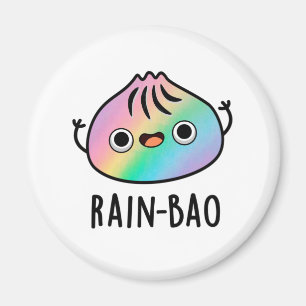 Rain-bao Funny Rainbow Dimsum Bao Pun Magneet