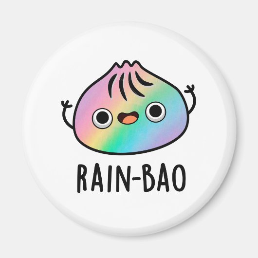 Rain-bao Funny Rainbow Dimsum Bao Pun Magneet (Voorkant)