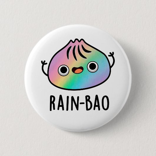 Rain-bao Funny Rainbow Dimsum Bao Pun Ronde Button 5,7 Cm (Voorkant)