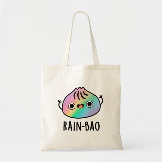 Rain-bao Funny Rainbow Dimsum Bao Pun Tote Bag (Voorkant)