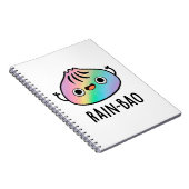 Rain-bao Grappige Regenboog Dimsum Bao Pun  Notitieboek (Rechterzijde)
