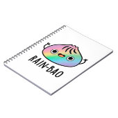 Rain-bao Grappige Regenboog Dimsum Bao Pun  Notitieboek (Linkerzijde)