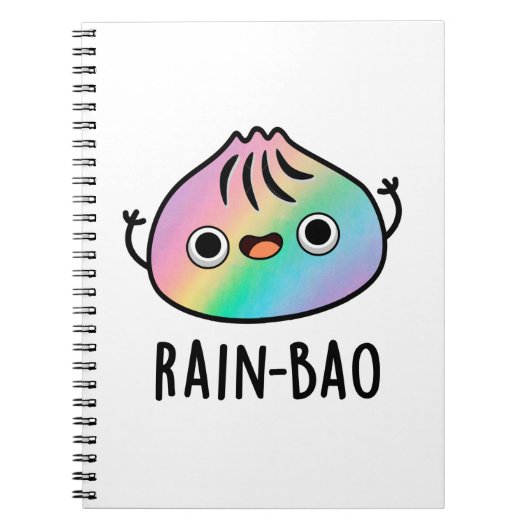 Rain-bao Grappige Regenboog Dimsum Bao Pun  Notitieboek (Voorkant)