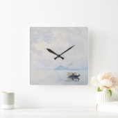 Rain Bellagio Burr Fine Art Waterverf Seascape Vierkante Klok (Huis)