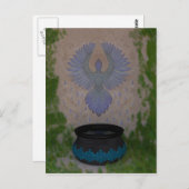 Rain Bird Mixed Media Art Briefkaart (Voorkant / Achterkant)