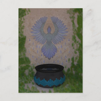 Rain Bird Mixed Media Art Briefkaart