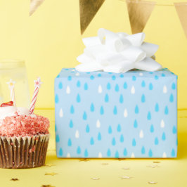 Rain Blue White Pattern Cadeaupapier