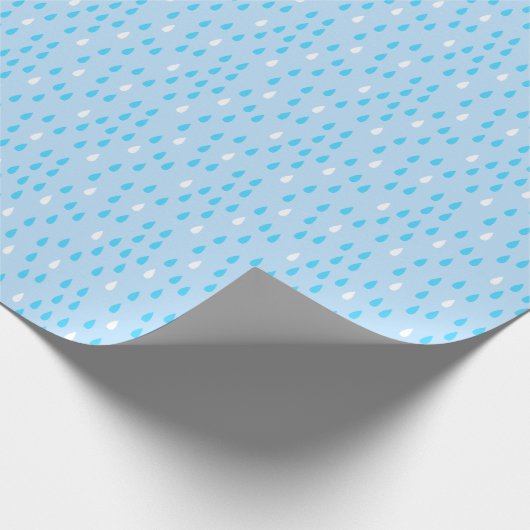 Rain Blue White Pattern Cadeaupapier (Hoek)