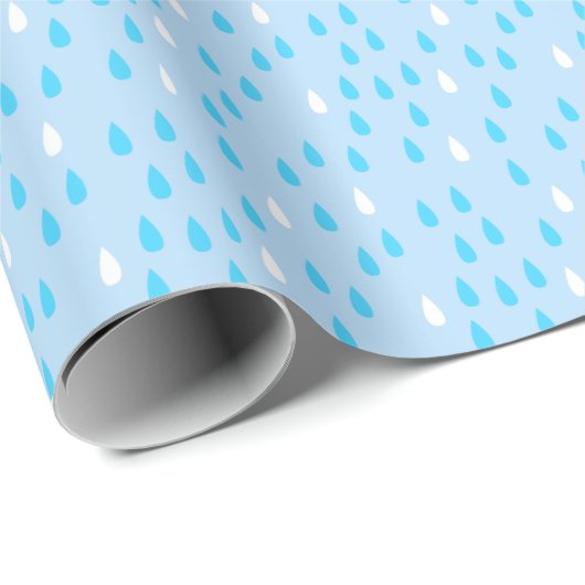 Rain Blue White Pattern Cadeaupapier (Rol Hoek)