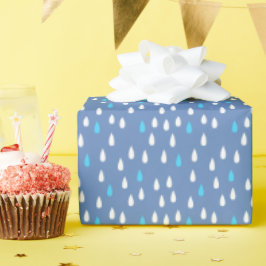 Rain Blue White Pattern Cadeaupapier
