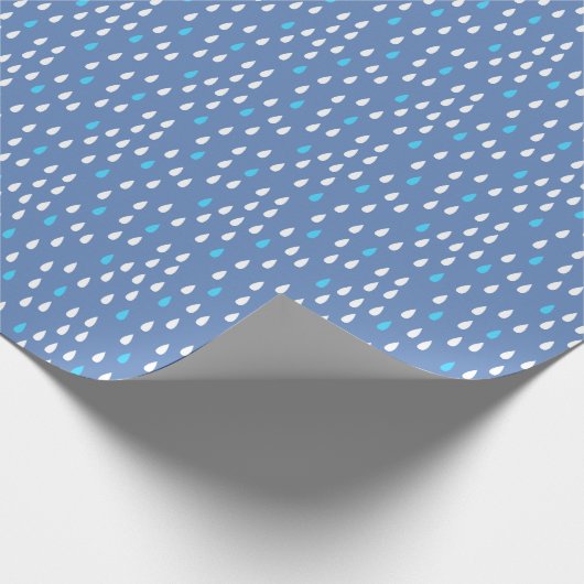 Rain Blue White Pattern Cadeaupapier (Hoek)