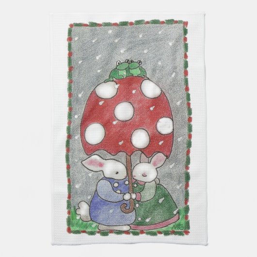 Rain Bunnies theehanddoeken Theedoek (Verticaal)