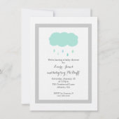 Rain Cloud Baby shower Invitation Kaart (Voorkant)
