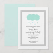 Rain Cloud Baby shower Invitation Kaart (Voorkant / Achterkant)