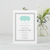 Rain Cloud Baby shower Invitation Kaart (Staand voorkant)