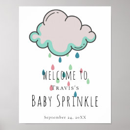 Rain Cloud Baby Sprinkle Welkomstbord Poster