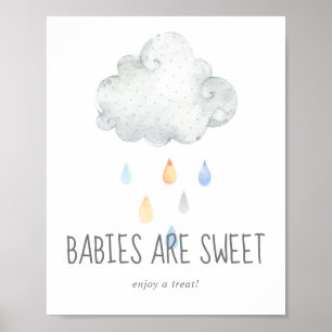 Rain Cloud Boy Babies zijn sweet Geniet van een Tr Poster