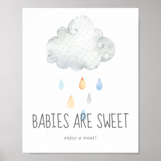 Rain Cloud Boy Babies zijn sweet Geniet van een Tr Poster (Voorkant)