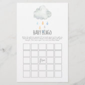 Rain Cloud Boy Baby Bingo Game Flyer (Voorkant)