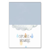 Rain Cloud Boy Baby shower Buffet Food Labels Kaart (Voorkant)