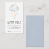 Rain Cloud Boy Baby shower Diaper Raffle Informatiekaartje (Voorkant / Achterkant)