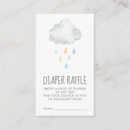 Rain Cloud Boy Baby shower Diaper Raffle Informatiekaartje