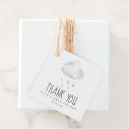 Rain Cloud Boy Baby shower Hartelijk dank Bedankjes Labels