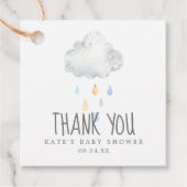 Rain Cloud Boy Baby shower Hartelijk dank Bedankjes Labels (Voorkant)