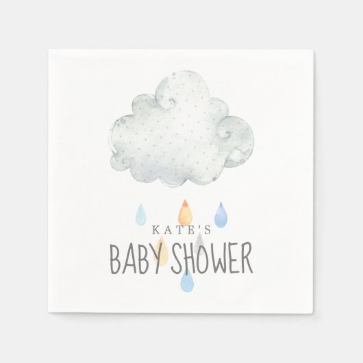 Rain Cloud Boy Baby shower Servet (Voorkant)