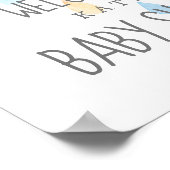 Rain Cloud Boy Baby shower Welkom Poster (Hoek)