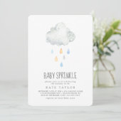 Rain Cloud Boy Baby Sprinkle Kaart (Staand voorkant)