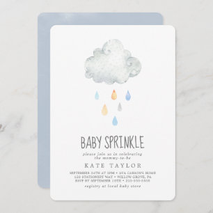 Rain Cloud Boy Baby Sprinkle Kaart