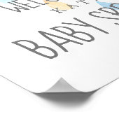 Rain Cloud Boy Baby Sprinkle Welkom Poster (Hoek)