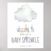 Rain Cloud Boy Baby Sprinkle Welkom Poster (Voorkant)