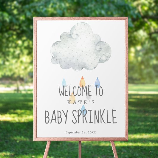 Rain Cloud Boy Baby Sprinkle Welkom Poster