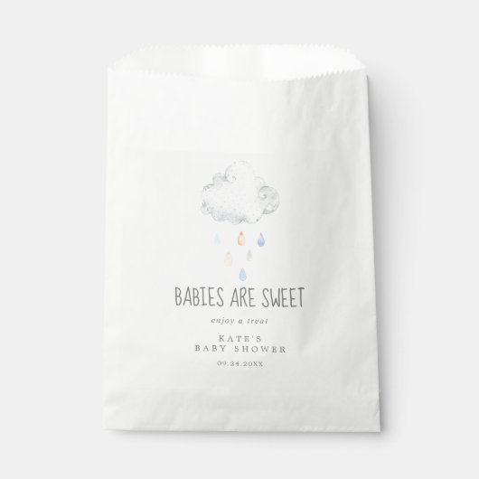 Rain Cloud Boy Baby's zijn Sweet Favor Bag Bedankzakje (Voorkant)