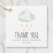 Rain Cloud Girl Baby shower Dank je wel Bedankjes Labels (Voorkant)