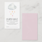 Rain Cloud Girl Baby shower Diaper Raffle Informatiekaartje (Voorkant / Achterkant)