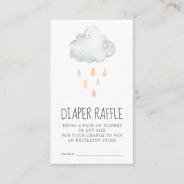 Rain Cloud Girl Baby shower Diaper Raffle Informatiekaartje
