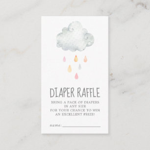 Rain Cloud Girl Baby shower Diaper Raffle Informatiekaartje