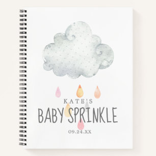 Rain Cloud Girl Baby Sprinkle Gift List notebook Notitieboek
