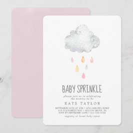 Rain Cloud Girl Baby Sprinkle Uitnodiging