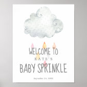Rain Cloud Girl Baby Sprinkle Welkom Poster (Voorkant)