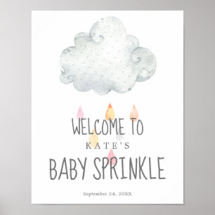 Rain Cloud Girl Baby Sprinkle Welkom Poster