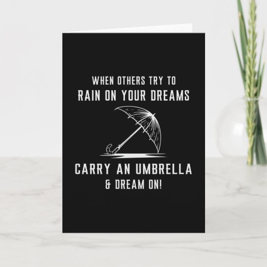 Rain Cloud Raindrop Umbrella Weather Rainy Gift Kaart (Voorkant)