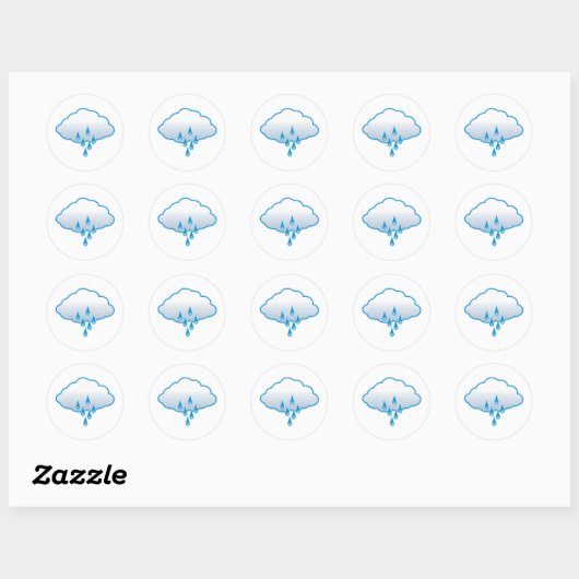 Rain Cloud Ronde Sticker (Vel)