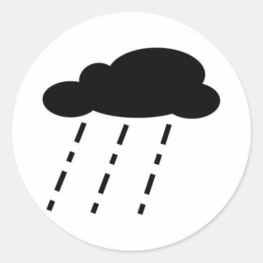 Rain Cloud Ronde Sticker (Voorkant)