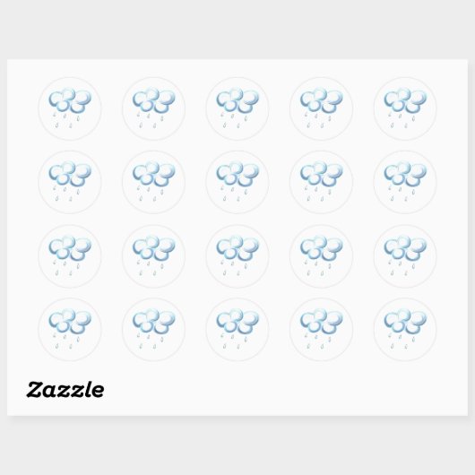 Rain Cloud Ronde Sticker (Vel)